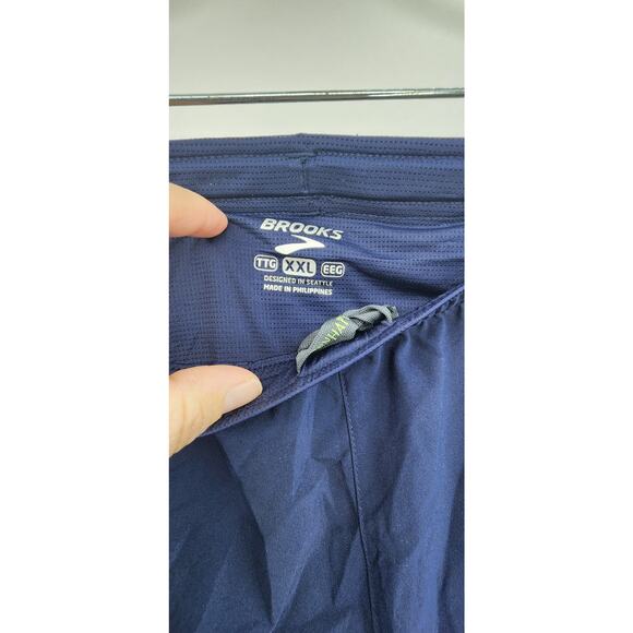 New NWT Brooks Sherpa 5" Shorts  In Navy Blue XXL - Picture 6 of 9